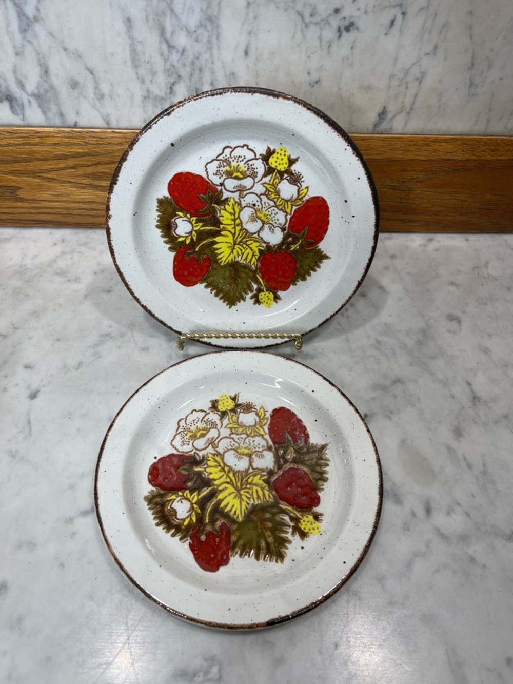 Vintage English Ironstone Dishes with Strawberry Design